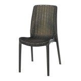 Rue Stack-able Rattan Dinning Chair - Metallic Bronze - Front Angled