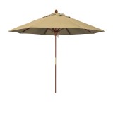 9' Aluminum Market Umbrella Push Tilt - Champagne - Olefin