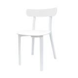 Toppy Long Horn Dinning Chair - White - Left - Angled View