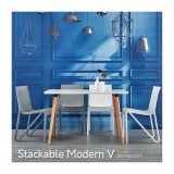 Toppy Stackable Modern V Dinning Chair - Stacked - Lifestyle 2