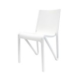 Toppy Stackable Modern V Dinning Chair - White - Left Angled