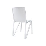 Toppy Stackable Modern V Dinning Chair - White - Back Angled