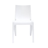 Toppy Stackable Modern V Dinning Chair - White - Front