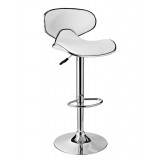 White Adjustable PU Barstool