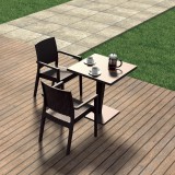 Ibiza Resin Wickerlook Dining Arm Chair - Brown