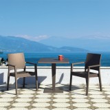 Ibiza Resin Wickerlook Dining Arm Chair - Brown