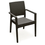 Ibiza Resin Wickerlook Dining Arm Chair - Brown