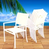 Infinita PURE Dining Armchair White - Stacking Lifesytle