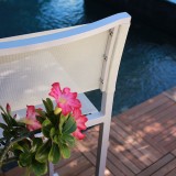 Infinita PURE Dining Armchair White - Back Sling Lifestyle