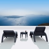 Miami Square Resin Side Table Brown
