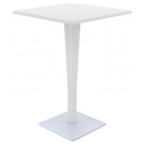 Riva Werzalit Top Square Bar Height Table  White 27.5 inch - Angled