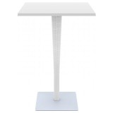 Riva Werzalit Top Square Bar Height Table  White 27.5 inch - Front