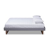 Baxton Studio Liliya Upholstered Wood Platform Bed Frame - Light Grey