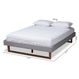 Baxton Studio Liliya Upholstered Wood Platform Bed Frame - Light Grey - King