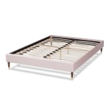 Baxton Studio Volden King Size Platform Bed Frame - Light Pink
