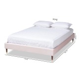 Baxton Studio Volden King Size Platform Bed Frame - Light Pink