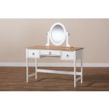 Baxton Studio Sylvie 3 Drawer Bedroom Vanity Table