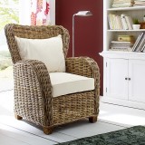 Nova Solo Wickerworks Natural Rattan Queen Chair -  LIfestlye