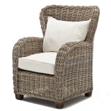 Nova Solo Wickerworks Natural Rattan Queen Chair - Perspective - White Background