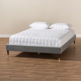 Baxton Studio Volden King Size Platform Bed Frame - Dark Grey