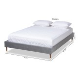Baxton Studio Volden Queen Size Platform Bed Frame - Dark Grey