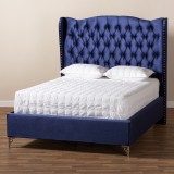 Baxton Studio Hanne Upholstered Wingback Bed