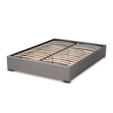 Baxton Studio Leni Upholstered Platform Storage Bed Frame - Light Grey