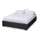 Baxton Studio Leni Upholstered Platform Storage Bed Frame - Dark Grey - Queen