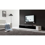 B-Modern Editor Remix TV Stand Black Glass - SIde