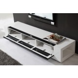 B-Modern Editor Remix TV Stand Black Glass - Open
