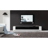 B-Modern Editor Remix TV Stand Black Glass - Front