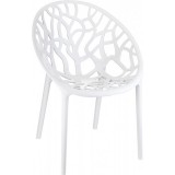 Crystal Polycarbonate Modern Dining Chair - Glossy White