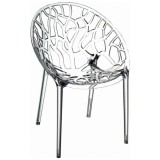 Crystal Polycarbonate Modern Dining Chair - Transparent