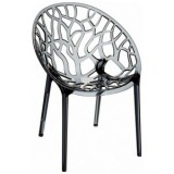 Crystal Polycarbonate Modern Dining Chair - Transparent Gray