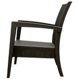 Miami Resin Club Chair - Set of 2 - Brown - Side