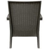 Miami Resin Club Chair - Set of 2 - Brown - Back