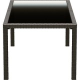 Miami Resin Wickerlook Rectangle Dining Table Brown 71 inch - Side