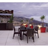 Miami Wickerlook Square Dining Set - Brown