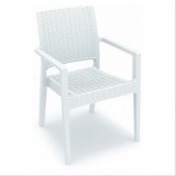 Miami Wickerlook Rectangle Dining Set Chair - White