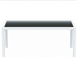 Miami Wickerlook Rectangle Dining Set Chair - White - Table