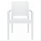 Miami Wickerlook Rectangle Dining Set Chair - White