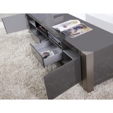 B-Modern Composer TV Stand - Gray Perspective Open
