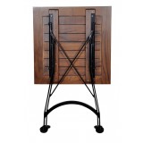 French Café Bistro Folding Table - folded back