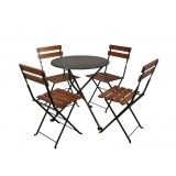 French Café Bistro 3-leg Folding Bistro Table - in Set
