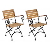 French Café Bistro Folding Armchair - set of 2