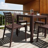 Ares Resin Square Dining Set with 4 chairs Black