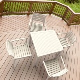 Ares Resin Square Dining Set with 4 chairs Dove Gray