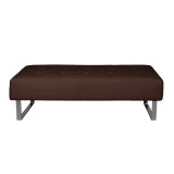 Miami Bench Black Faux Leather Chrome Frame