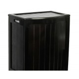 Mahogany Finished Bowed Front Laundry Wood Hamper - Lid Closed