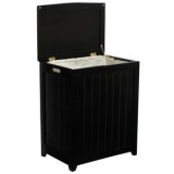 Mahogany Finished Rectangular Laundry Wood Hamper